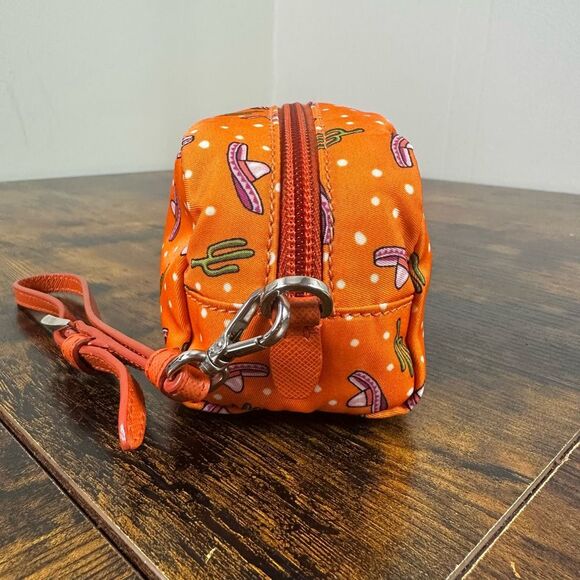 Prada Tessuto Nylon Wristlet Pouch Bag Orange Sombreros Cactus Colorful Festive - Picture 7 of 16